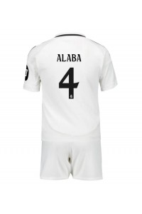 Real Madrid David Alaba #4 Jalkapallovaatteet Lasten Kotipeliasu 2024-25 Lyhythihainen (+ Lyhyet housut)